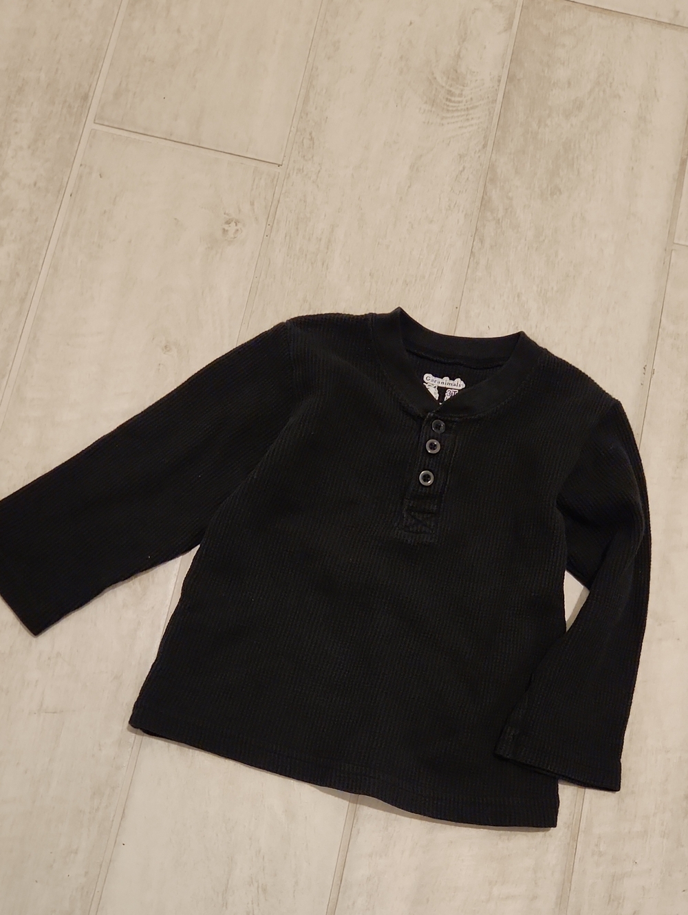 Garanimals Black Long-Sleeve Henley Shirt